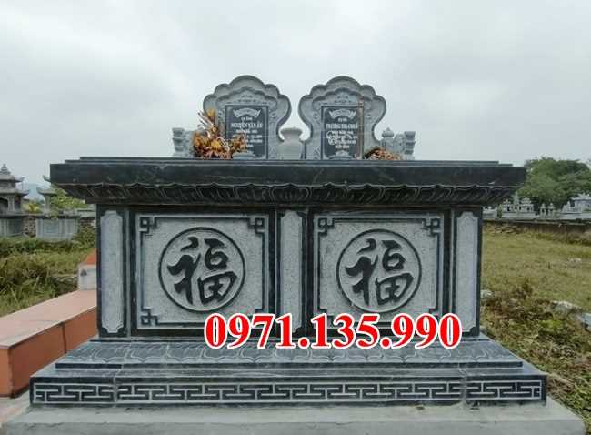 Mộ đá song thân - Mẫu mộ phu thê bằng đá đơn giản đẹp bán Đồng Tháp